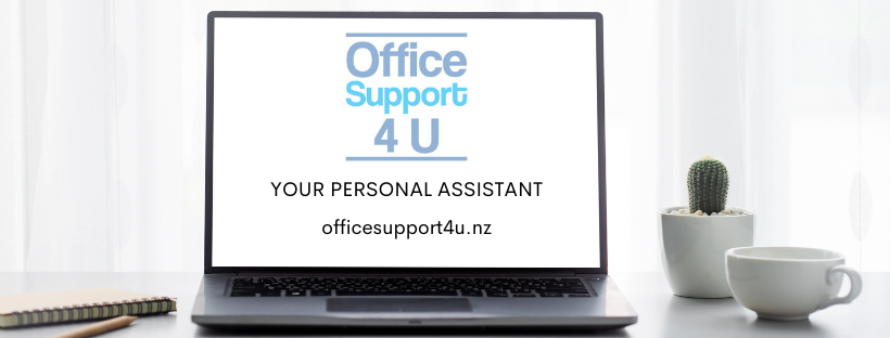 Laptop screen with Office Support 4 U logo and website address
